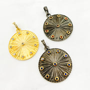 Diamond Sterling Silver Round Pendant